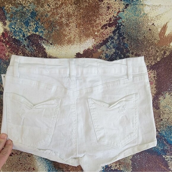 Women's Size 4 Refuge Short Shorts Stretch Denim Mid Rise Opticwhite NEW - Picture 9 of 11